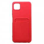 Wholesale Slim TPU Soft Card Slot Holder Sleeve Case Cover for Samsung Galaxy A22 5G  / Boost Mobile Celero 5G  (Red)